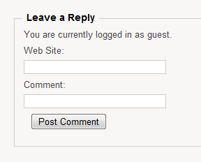 Comment Form Logged In